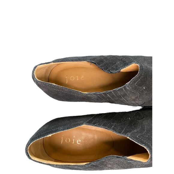 Joie Baler Black Suede Pointed Toe Western Kitten Heel Ankle Boots Size 6 1/2 - Picture 6 of 11